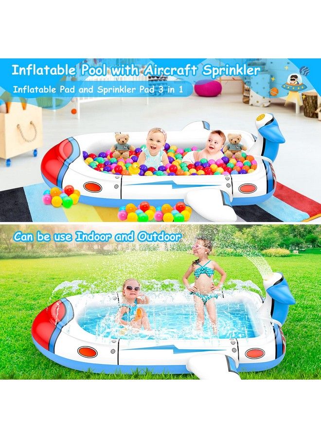 Uarzt 68" Kid'S Ball Pit Pool For Kids Inflatable Splash Pad 3 In 1 Sprinkler Splash Swimming Kiddie Pool For Toddlers Dogs Water Toys For Boys Girls As Gifts Backyard Outdoor Indoor Outside - Image 3