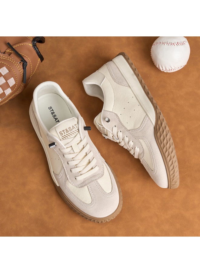 St&Sat Saay Men's Shoes, Fashionable Trendy Men's Walking Shoes, Training Shoes, Versatile Sports Casual Shoes For Men, White, Size 43 - Image 2