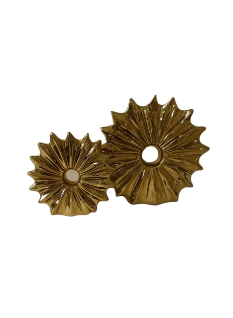 Sun Design Porcelain Decorative Vase – Model WA-1162 – Gold – Elegant Flower Vase for Home & Office - Image 1