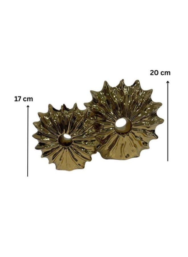 Sun Design Porcelain Decorative Vase – Model WA-1162 – Gold – Elegant Flower Vase for Home & Office - Image 2