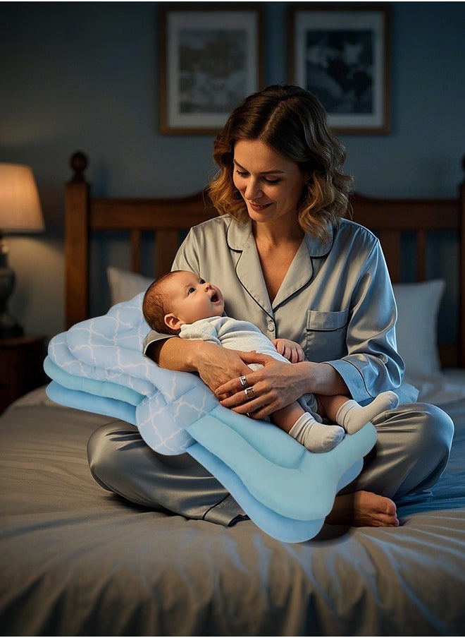 Generic - Nursing Pillow for Breastfeeding,Adjustable Baby Feeding Pillow for Bottle Feeding,Nursing Pillow More Support for Mom and Baby,Breastfeeding Essentials for Newborn, Blue - Image 1