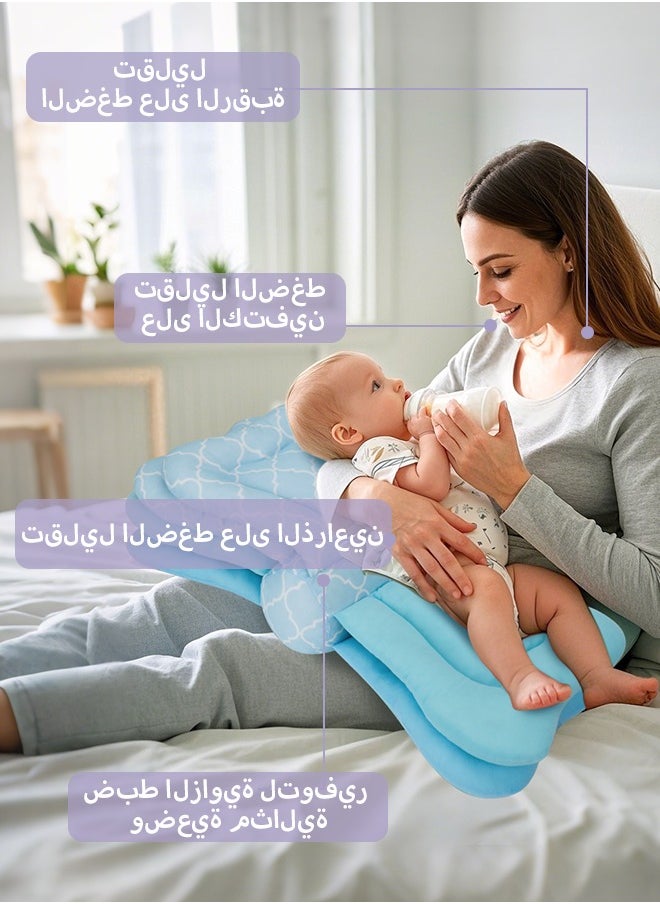 Generic - Nursing Pillow for Breastfeeding,Adjustable Baby Feeding Pillow for Bottle Feeding,Nursing Pillow More Support for Mom and Baby,Breastfeeding Essentials for Newborn, Blue - Image 1