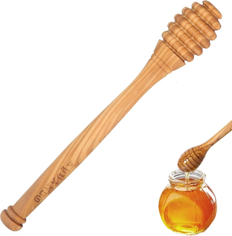 KYVANDO Traditional Olive Honey Dippers - Durable & Warp-Resistant, Preserves Honey Purity, 1pcs, 6.3 Inch - Image 1