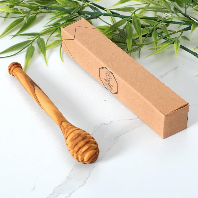 KYVANDO Traditional Olive Honey Dippers - Durable & Warp-Resistant, Preserves Honey Purity, 1pcs, 6.3 Inch - Image 2