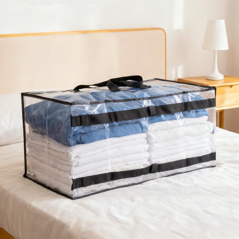 RAINFLOW Extra Large Moving Bags - Heavy Duty Clear Tote Bag for Storage and Organization with Smooth Zipper and Strong Handle Home Moving Supplies College Dorm Essentials for Girls and Guys 1PCS - Image 5