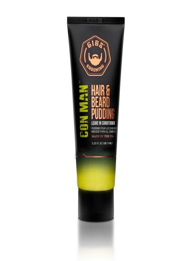 GIBS Con Man Hair & Beard Pudding - Leave In Conditioner - Curl Definer - Moisturizer - 3.25 oz Travel Size - Image 1