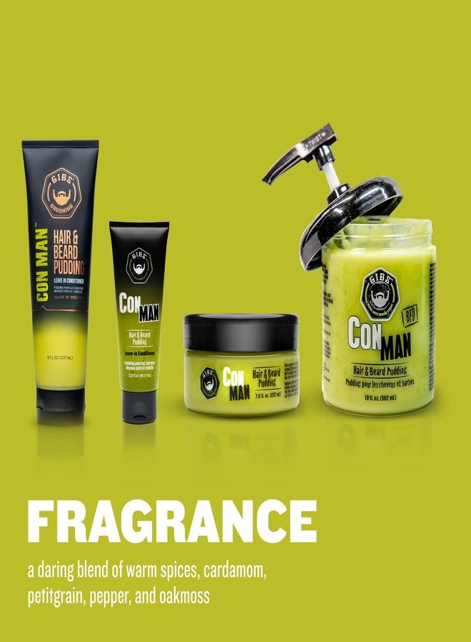 GIBS Con Man Hair & Beard Pudding - Leave In Conditioner - Curl Definer - Moisturizer - 3.25 oz Travel Size - Image 5