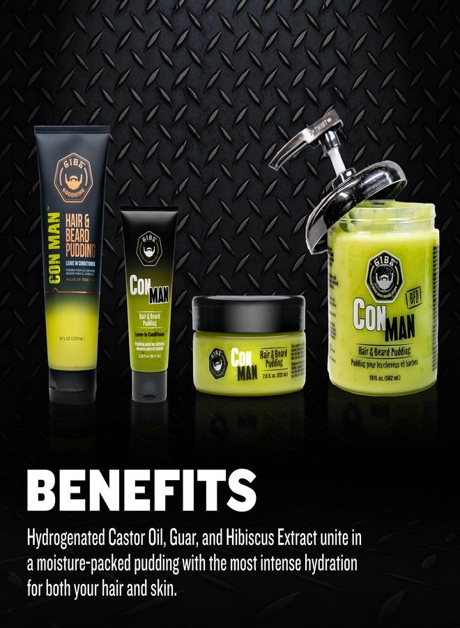 GIBS Con Man Hair & Beard Pudding - Leave In Conditioner - Curl Definer - Moisturizer - 3.25 oz Travel Size - Image 2