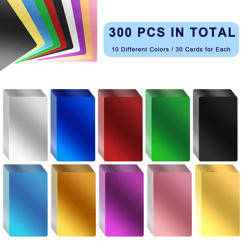 Danghyuk 300 Pcs Metal Business Card Blanks Colorful Metal Business Cards for Customize Name Reliable Multipurpose Aluminum Blanks - Image 2
