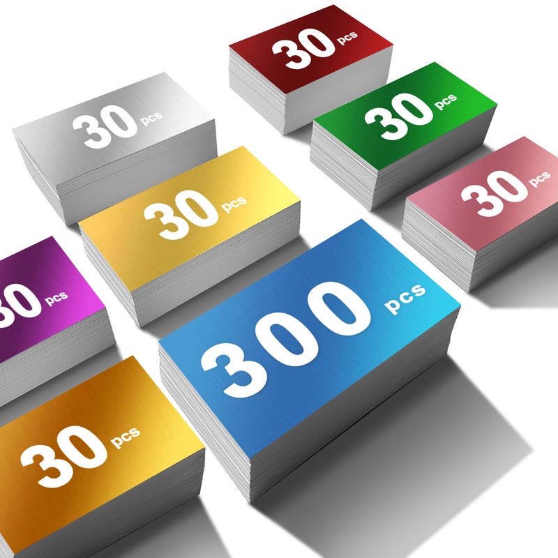 Danghyuk 300 Pcs Metal Business Card Blanks Colorful Metal Business Cards for Customize Name Reliable Multipurpose Aluminum Blanks - Image 1
