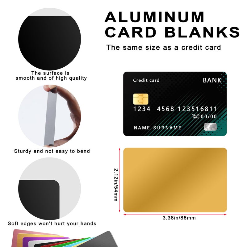 Danghyuk 300 Pcs Metal Business Card Blanks Colorful Metal Business Cards for Customize Name Reliable Multipurpose Aluminum Blanks - Image 3