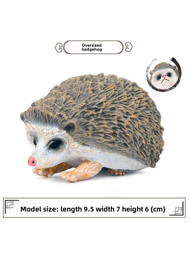 Children's Cognitive Simulation Wild Animal Model Toy Jungle Thorn Group Hedgehog Mouse Burr Stealing Melon Badger Hedgehog Ornaments-Color:M-1057 Hedgehog  - Image 1