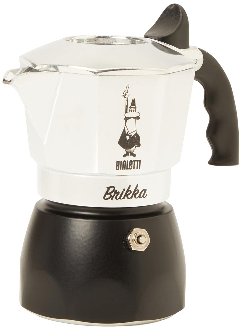 BIALeTTI بريكا جديدة، وعاء موكا، صانع القهوة الوحيد القادر على إنتاج كريمة الإسبريسو 2 كوب، ألمنيوم - Image 4