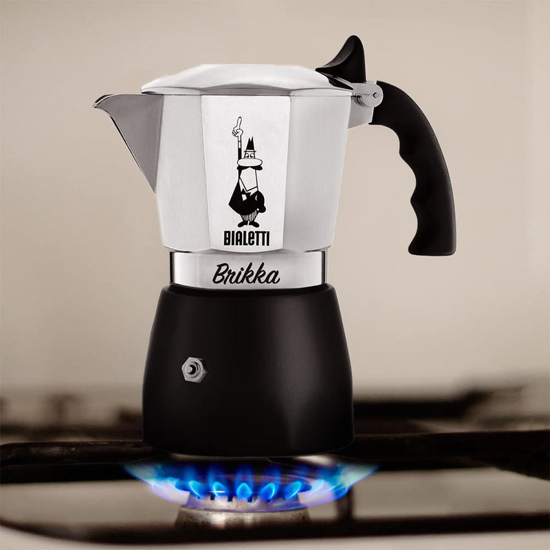 BIALeTTI بريكا جديدة، وعاء موكا، صانع القهوة الوحيد القادر على إنتاج كريمة الإسبريسو 2 كوب، ألمنيوم - Image 5