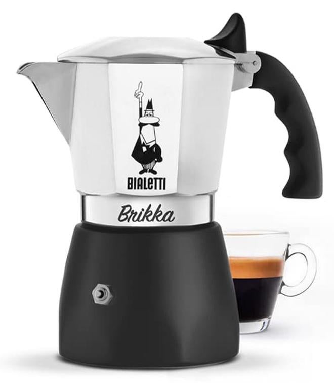 BIALeTTI بريكا جديدة، وعاء موكا، صانع القهوة الوحيد القادر على إنتاج كريمة الإسبريسو 2 كوب، ألمنيوم - Image 1