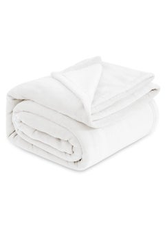 Bedsure Fleece Blankets King Size White Bed Blanket Soft Lightweight Plush Cozy Fuzzy Luxury Microfiber 108X90 Inches  - Image 1