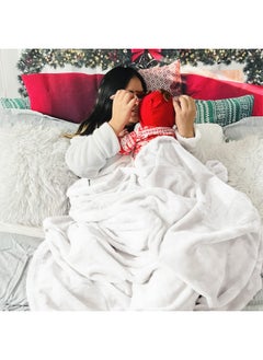 Bedsure Fleece Blankets King Size White Bed Blanket Soft Lightweight Plush Cozy Fuzzy Luxury Microfiber 108X90 Inches  - Image 5