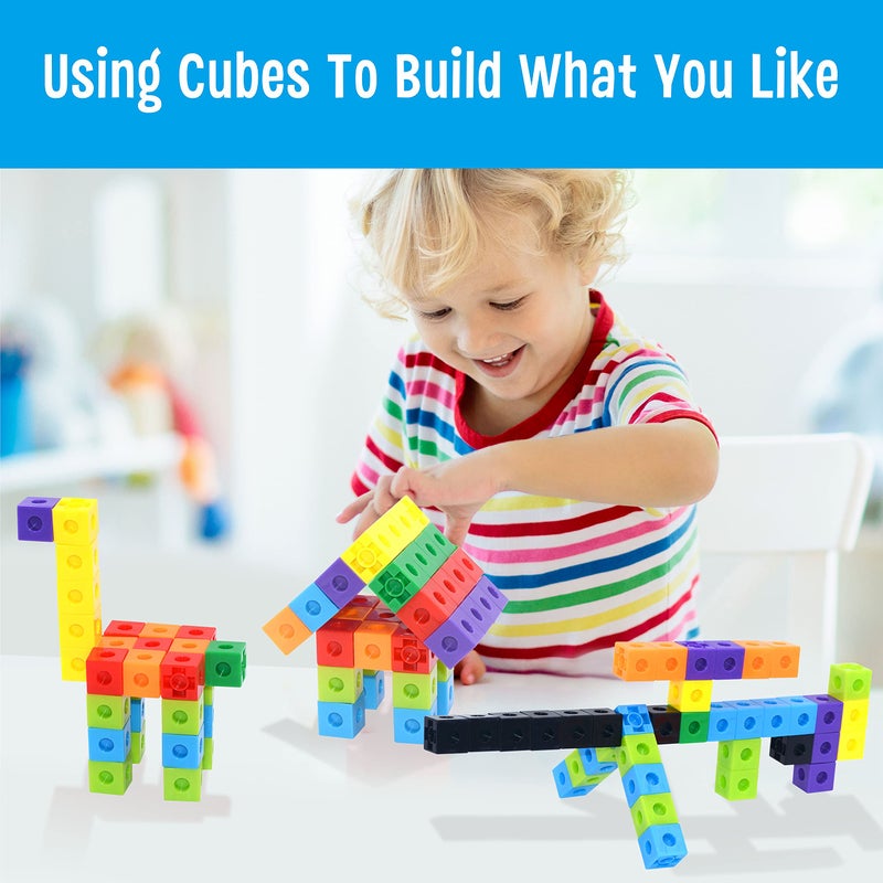 SpriteGru Math Linking Cubes, Math Cubes Manipulatives with Activity Cards Linking Cube Math Counters for Kids Kindergarten Learning Activities - Image 5
