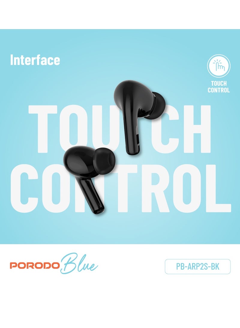 Earbuds Pro 2 With Touch Display with Environmental Noise Cancellation and ANC / Deep Bass / Touch Control / 20 Hours Working Time /1.47-inch Screen size - Black