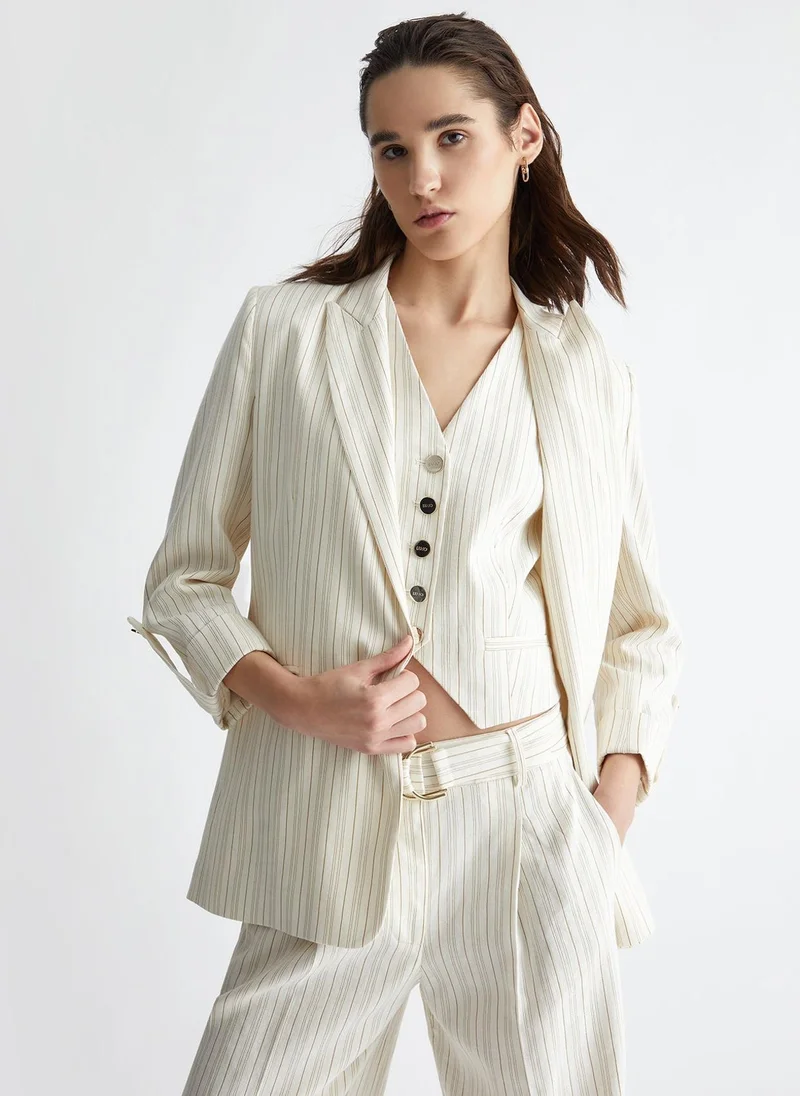 Liu Jo Linen pinstripe blazer