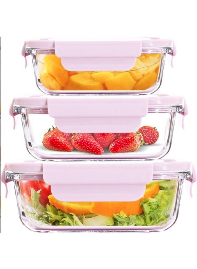 مجموعة حاويات زجاجية للطعام عالية الجودة - 3 قطع (3 حاويات و3 أغطية) -خالية من مادة BPA - Image 1