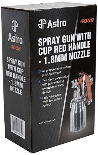 Astro Pneumatic Tool أداة أسترو نيوماتيك 4008 مسدس رش مع كوب - مقبض أحمر 1.8 مم - Image 5