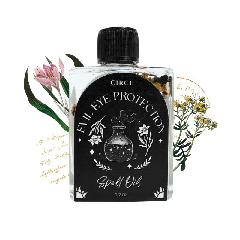 CIRCE Evil Eye Protection Spell Oil - Energy Protection & Defensive Layer - Add to Bath, Use in Rituals, Wear as Fragrance to Align w/Desires- Coconut Oil, Rosemary, Rue, and Hyssop. - 1/2oz - Image 1