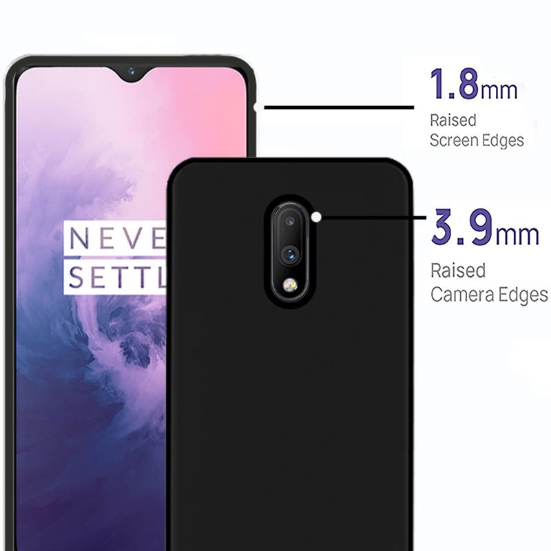hello zone Rubber Exclusive Matte Finish Soft Back Case Cover for Oneplus 7 - Black - Image 2