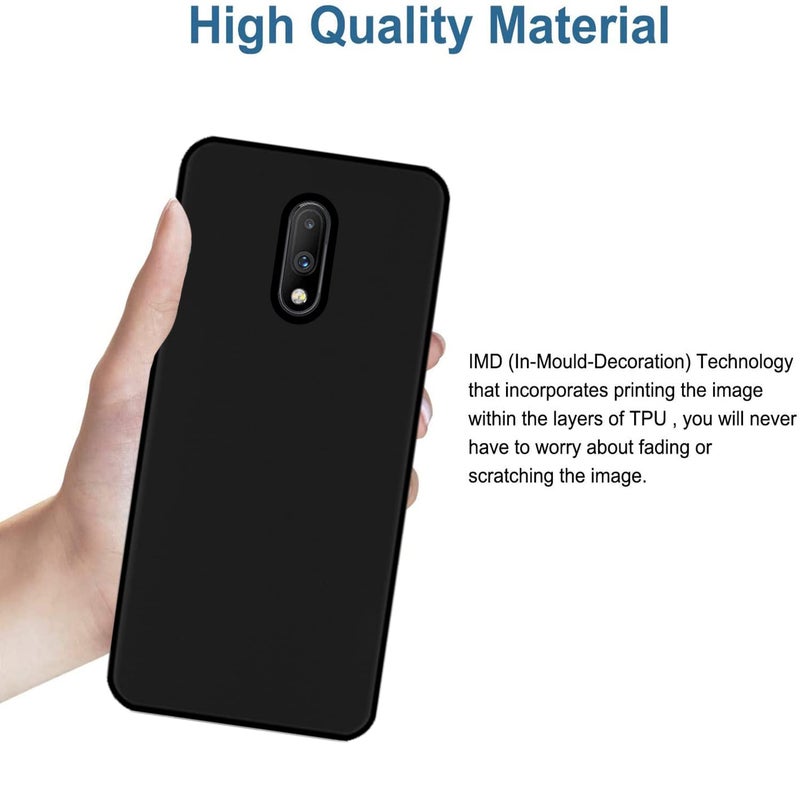 hello zone Rubber Exclusive Matte Finish Soft Back Case Cover for Oneplus 7 - Black - Image 5
