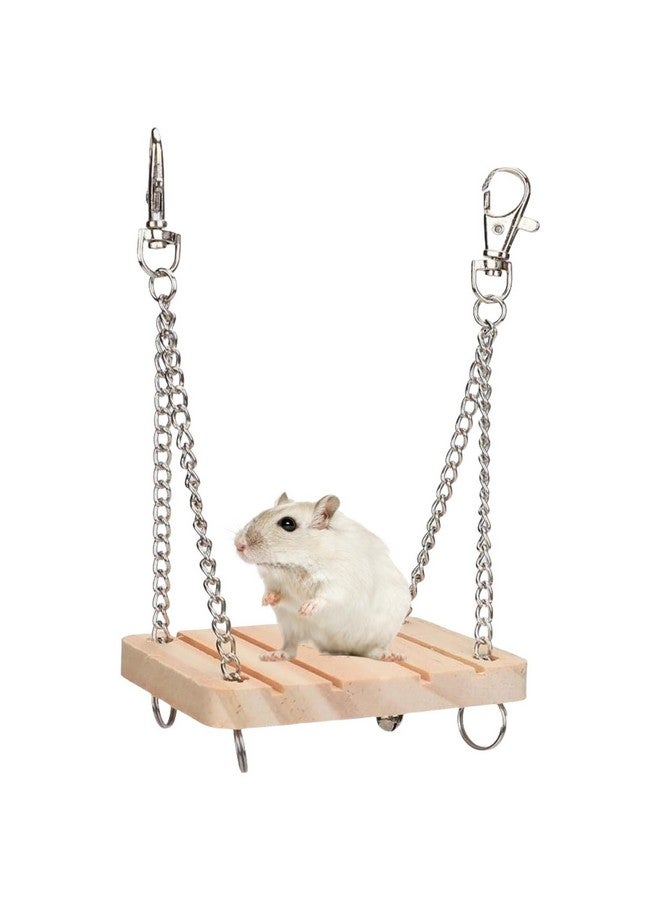 جلوجلو أرجوحة الهامستر، أرجوحة خشبية معلقة على السرير، قفص أرجوحة للتمرين، لعبة ضرس مع سلسلة تعليق لخنزير غينيا، الجرذ، الجربوع، الهامستر القزم - Image 1