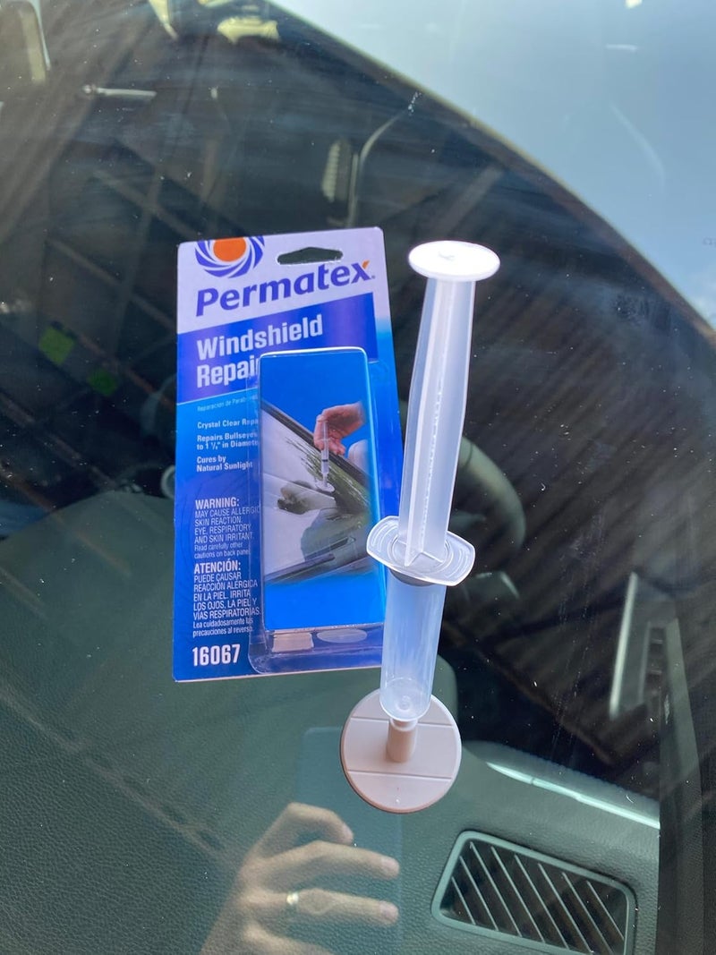 بيرماتكس مجموعة إصلاح زجاج السيارة Permatex 16067 Bullseye، حقنة سعة 0.025 أونصة، لون أبيض - Image 5