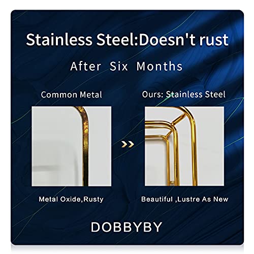 Dobbyby Vanity Tray Makeup Organizer Cosmetics Storage Bathroom Skincare Organizer Countertop Display Rack in Dresser Stainless Steel Shelf Marble Print Ceramic Trays - Image 4
