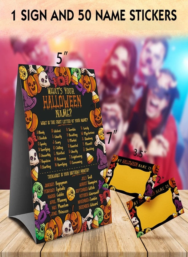 Muruseni Halloween Games Sign - What's Your Halloween Name Game, Halloween Games and Activities for Family, Fall Party Games（9WN） - Image 4