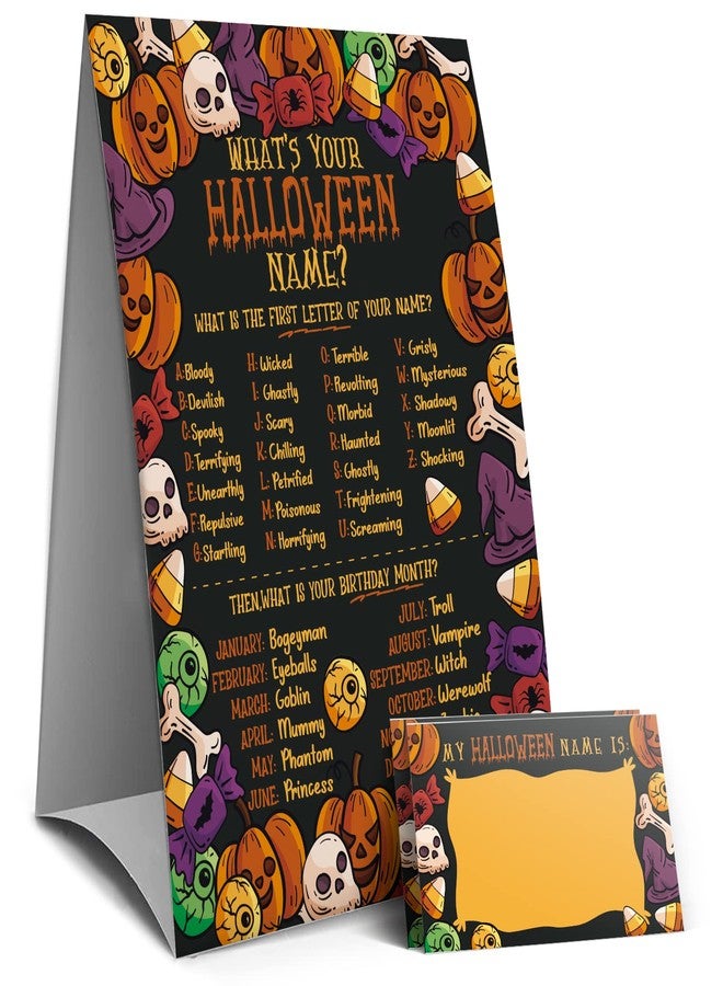 Muruseni Halloween Games Sign - What's Your Halloween Name Game, Halloween Games and Activities for Family, Fall Party Games（9WN） - Image 2