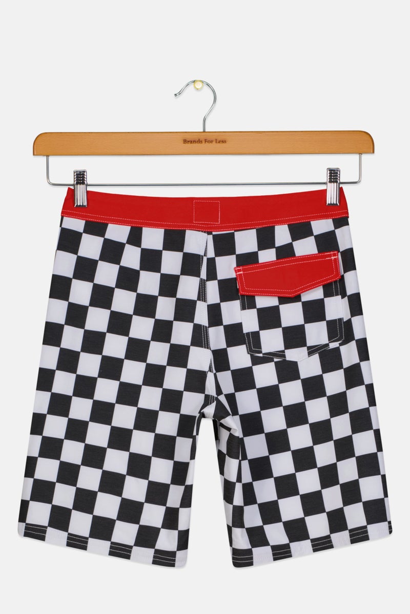 QUIKSILVER Kids Boy Checkered Board Shorts, Black - Image 2