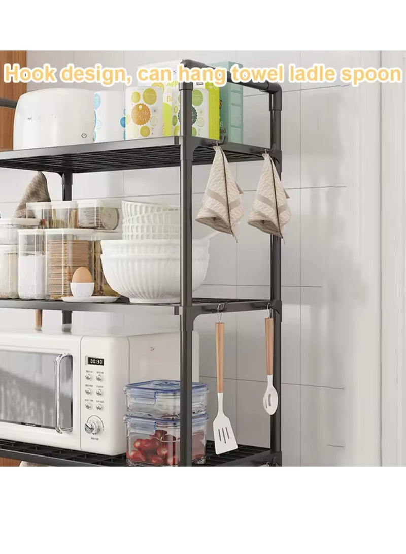 5Tier Storage Shelves Kitchen Bakers Rack with Storage Cabinet Cupboard Organizer Bookcase Microwave Oven Stand for Living Room And Kitchen 50x27x147cm  - Image 5