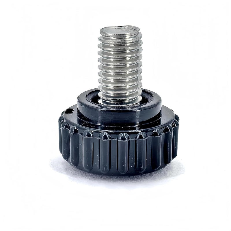 heyday M8x10mm 304 Stainless Steel Threaded Knurled Thumbscrew Screw on Knobs Grips Black Round Clamping Screw, Black(20 Pcs) - Image 3