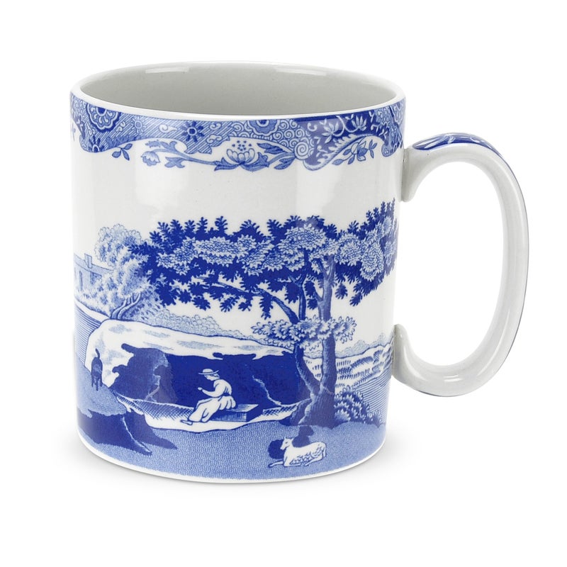 Spode Spode Blue Italian Collection 9 Oz Mugs  Set of 4 Cups for Tea Warm Beverages and Coffee  Made of Fine Porcelain  BlueWhite  Dishwasher and Microwave Safe 