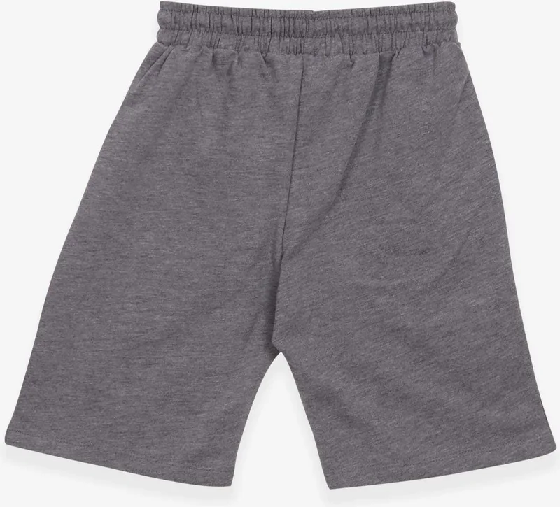 بريز Boy's Shorts with Text Print, Age 8-14, Dark Gray Melange