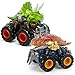 Oriate Dinosaur Monster Truck Triceratops and Carnotaurus Car Toys for Kids 35 Dino Stunt Race Push and Go Car 38 Outdoor Toys for Toddlers Boys Girls - Image 2