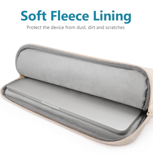 TECOOL Puffy Laptop Case 13.3 inch,13-13.3 inch Laptop Sleeve for 13“ MacBook Neo(2026),MacBook Air 13 inch M5 M4 M3 2026-2018,Mac Pro 13/Pro 14 M5-M1 Protective Notebook Sleeve with Small Case,Beige - Image 4