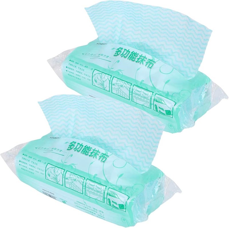 مناديل تنظيف خضراء غير منسوجة قابلة للتخلص منها 2 عبوة 160 قطعة ذات امتصاص عالي وتجفيف سريع لتنظيف المطبخ - Image 3