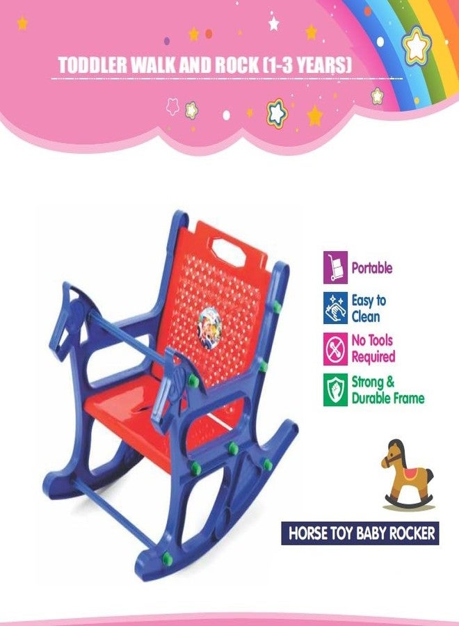 Braintastic Kids Plastic Baby Rocker Chair | Horse Design Rocking Toy with Handle & Backrest | Safe & Durable Indoor Rocker for Toddlers - Image 3