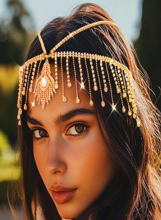 أصول سلسلة رأس مصرية ذهبية من أسول، قطعة رأس بوهيمية، إكسسوارات شعر مستوحاة من زي كليوباترا للنساء - Image 1