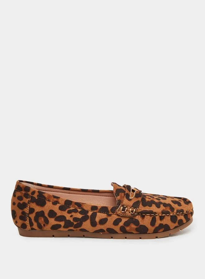 Styli Styli Women Brown Leopard Print Loafers