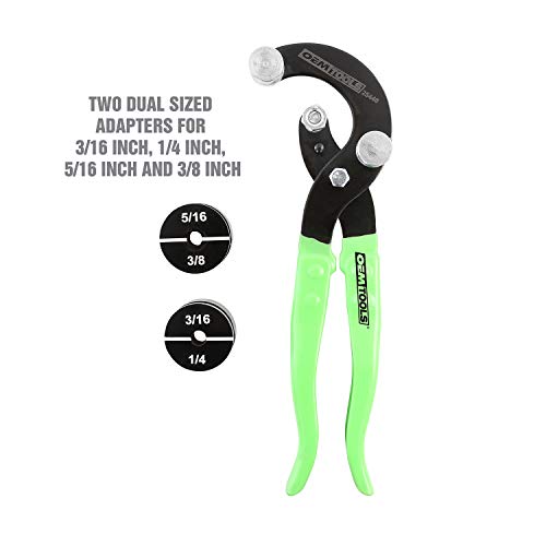 OEMTOOLS 25440 Professional Tube Bending Pliers, Stainless Steel Brake Line Bender Tool, 5/16", 3/8", 3/16", and 1/4" Manual Pipe And Tube Bender - Image 4