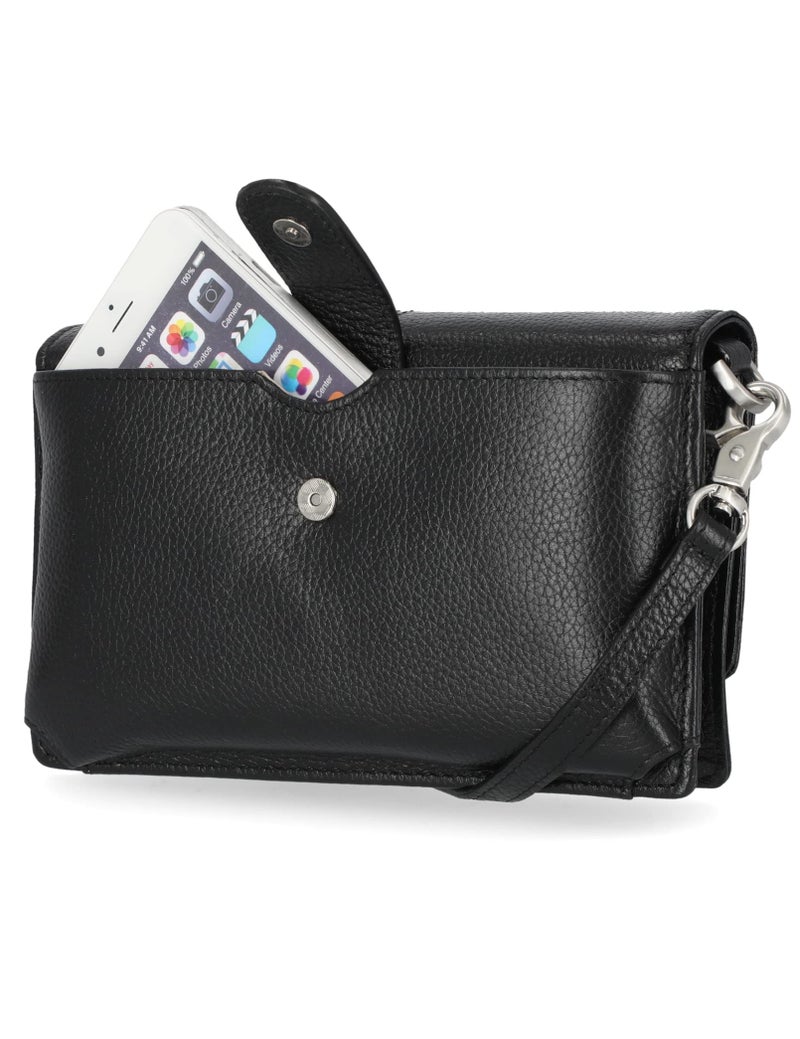 Timberland Women's Rfid Leather Crossbody Bag Wallet Purse, Black (Pebble), One Size - Image 3