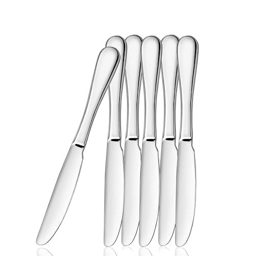 ATB Dinner Knives Set, Stainless Steel Table Knife, Butter Spreder, 2/4/6 Pieces Mirror Polished Dinner Knife, Sturdy and Dishwasher Safe, Silverware Cutlery (6 Pcs) - Image 5