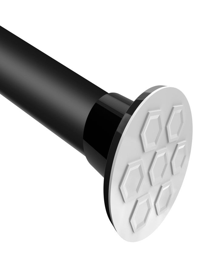 HOOPLE Heavy Duty Tension Curtain Rod 102-120 Inch, 1.27"Diameter No Drilling Adjustable Rod for Shower Windows Bathroom Bedroom Patio, Renter Friendly, Non-Slip Telescoping Design, Black - Image 1