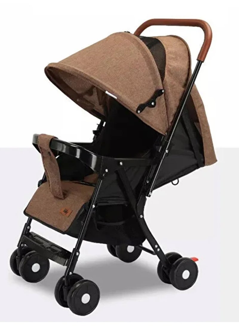 “Lightweight Foldable Baby Stroller with Adjustable Canopy u0026 Reclining Seat | Compact Travel Pram for Infants u0026 Toddlers with Storage Basket u0026 5-Point Safety Harness”